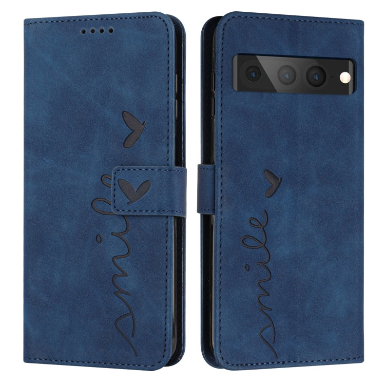 For Google Pixel 7 Pro Skin Feel Heart Pattern Leather Phone Case