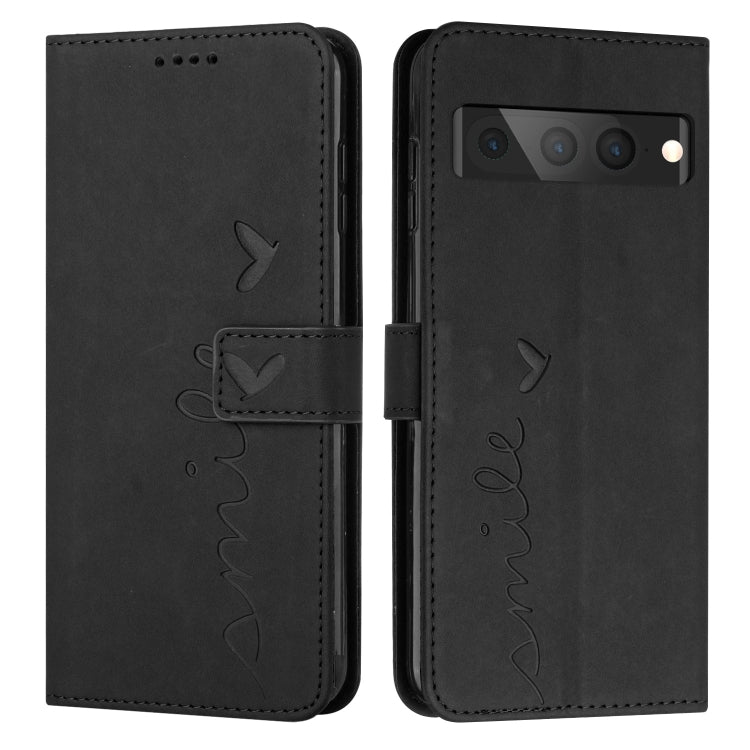 For Google Pixel 7 Pro Skin Feel Heart Pattern Leather Phone Case