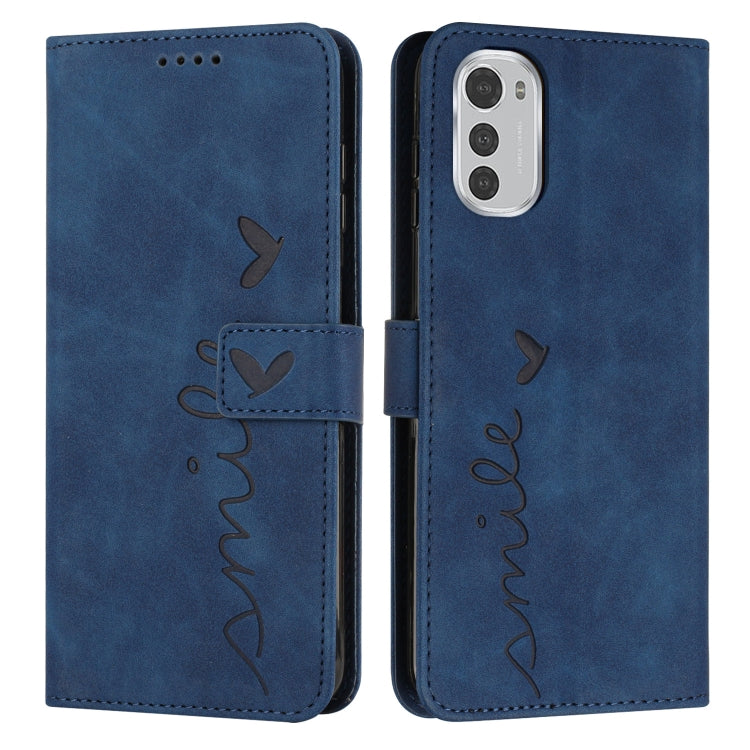 For Motorola Moto E32/E32s Skin Feel Heart Pattern Leather Phone Case