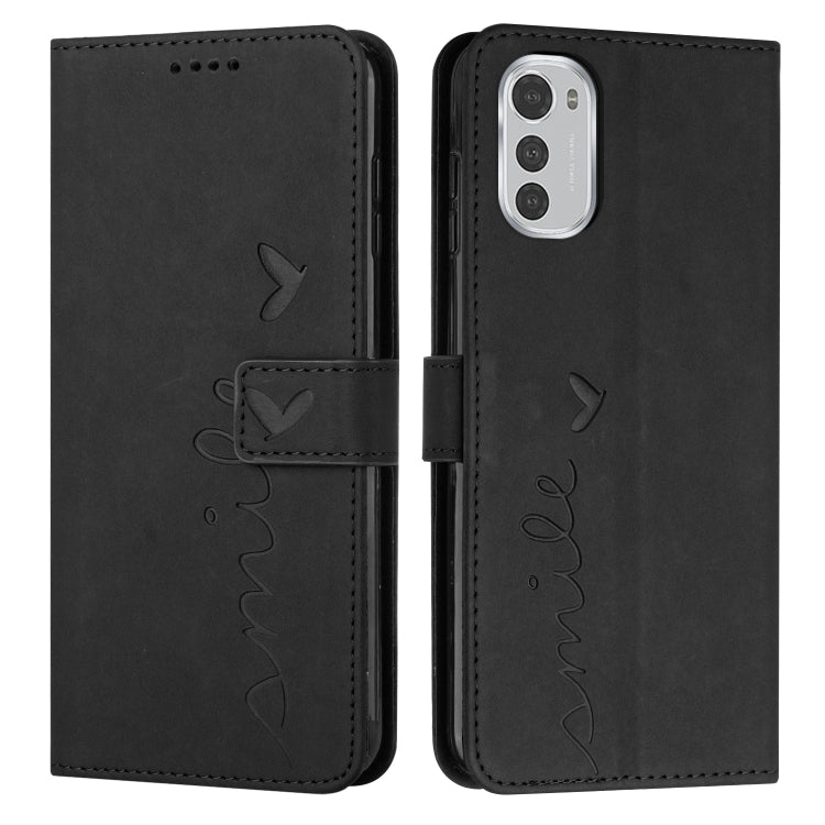 For Motorola Moto E32/E32s Skin Feel Heart Pattern Leather Phone Case