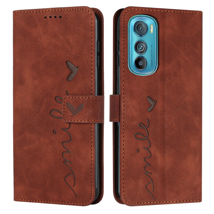 For Motorola Edge 30 Skin Feel Heart Pattern Leather Phone Case