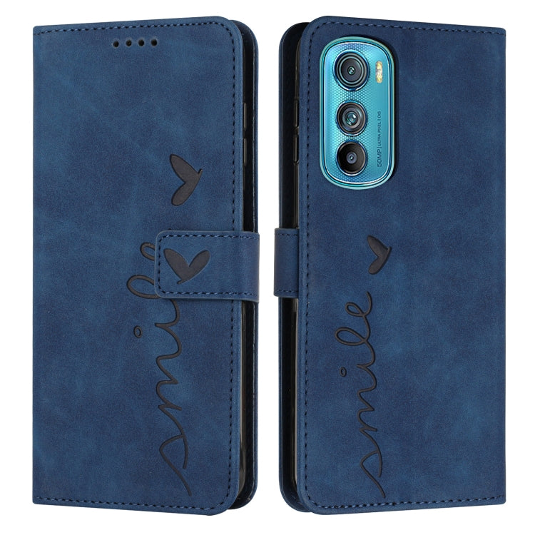 For Motorola Edge 30 Skin Feel Heart Pattern Leather Phone Case