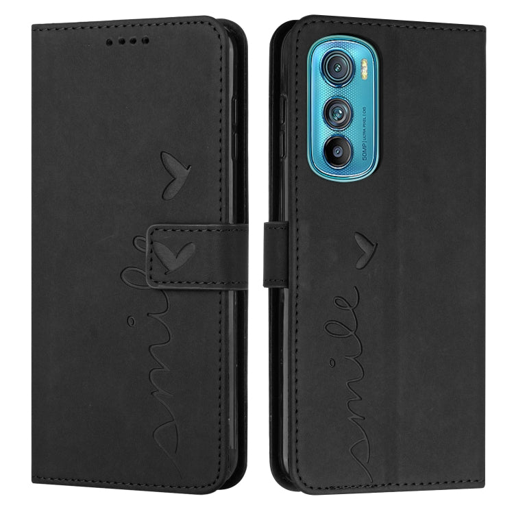For Motorola Edge 30 Skin Feel Heart Pattern Leather Phone Case
