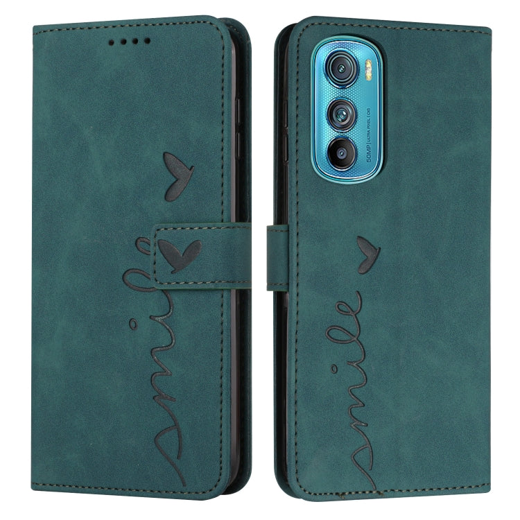 For Motorola Edge 30 Skin Feel Heart Pattern Leather Phone Case