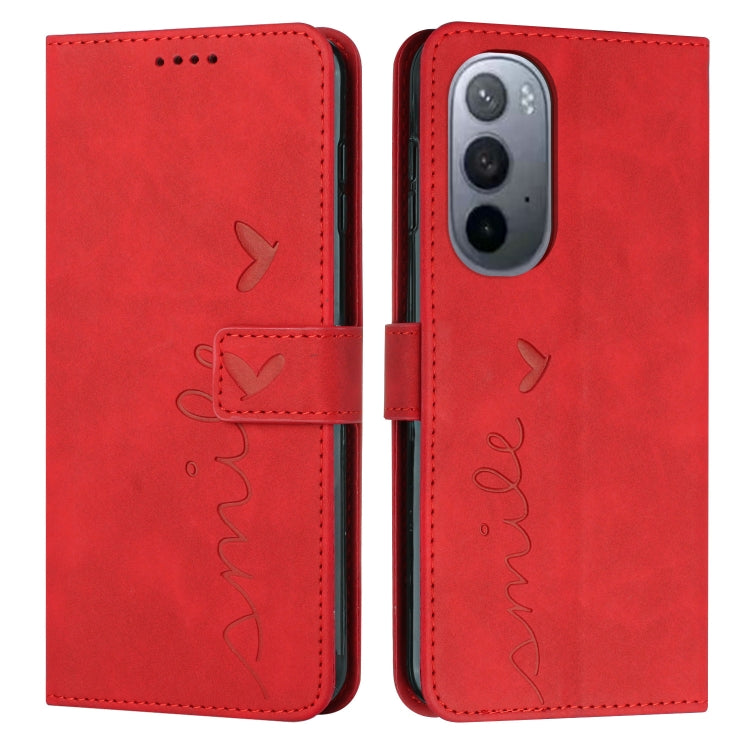 For Motorola Edge 30 Ultra 5G/X30 Pro 5G Skin Feel Heart Pattern Leather Phone Case