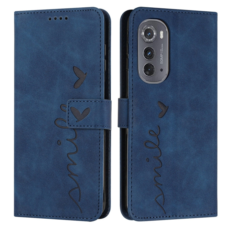 For Motorola Edge 2022 Skin Feel Heart Pattern Leather Phone Case