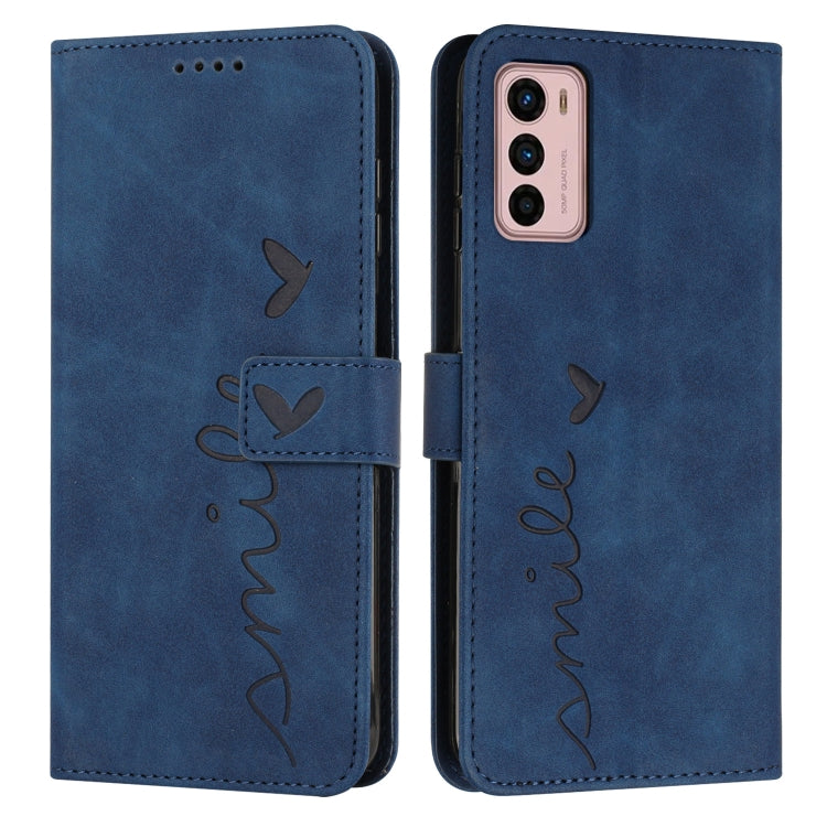 For Motorola Moto G42 Skin Feel Heart Pattern Leather Phone Case
