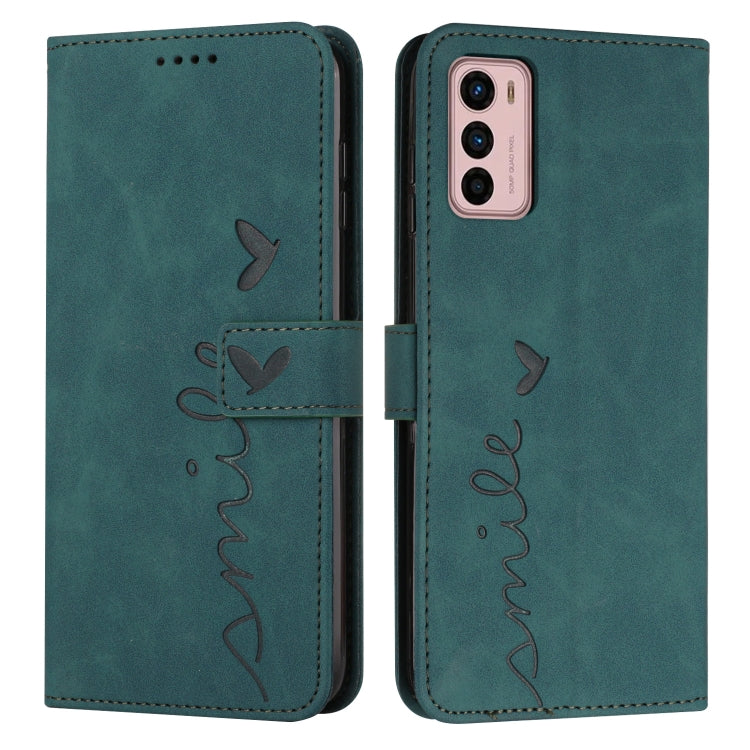 For Motorola Moto G42 Skin Feel Heart Pattern Leather Phone Case