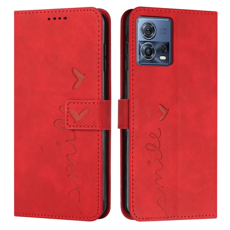 For Motorola Moto S30 Pro 5G/Edge 30 Fusion 5G Skin Feel Heart Pattern Leather Phone Case