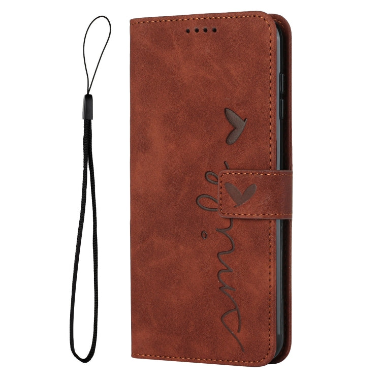 For Realme C30 Skin Feel Heart Pattern Leather Phone Case