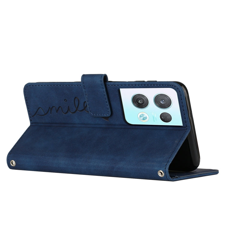 For OPPO Reno8 Pro/Reno8 Pro+ Skin Feel Heart Pattern Leather Phone Case