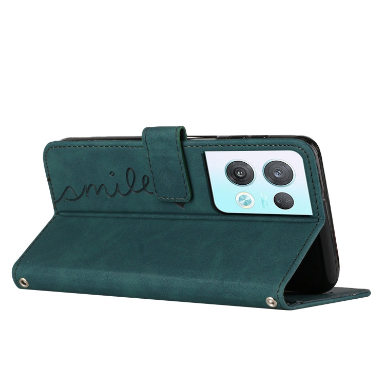 For OPPO Reno8 Pro/Reno8 Pro+ Skin Feel Heart Pattern Leather Phone Case