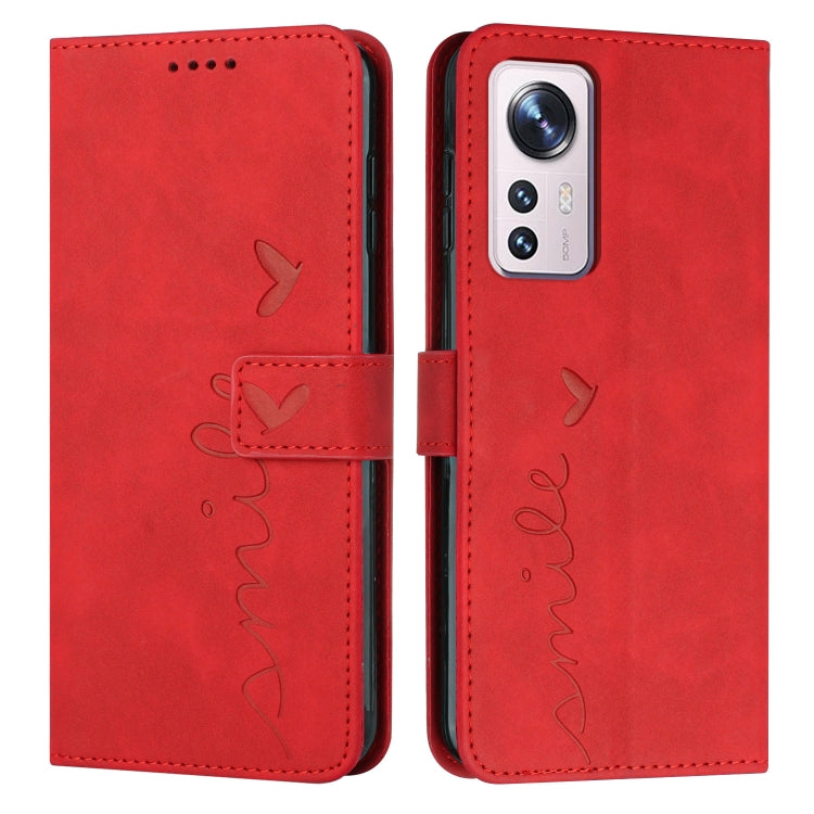 For Xiaomi 12 Lite Skin Feel Heart Pattern Leather Phone Case