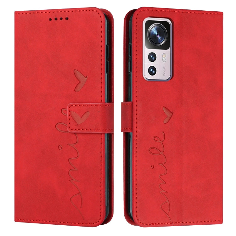 For Xiaomi 12T/12T Pro/Redmi K50 Ultra Skin Feel Heart Pattern Leather Phone Case