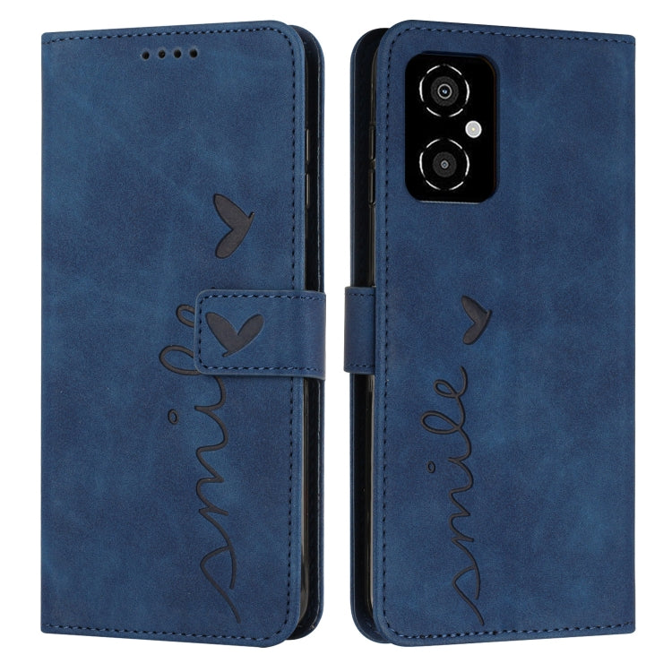 For Xiaomi Poco M4 5G Skin Feel Heart Pattern Leather Phone Case