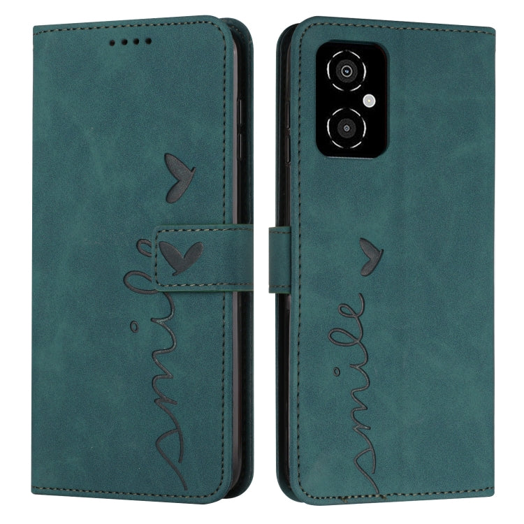 For Xiaomi Poco M4 5G Skin Feel Heart Pattern Leather Phone Case