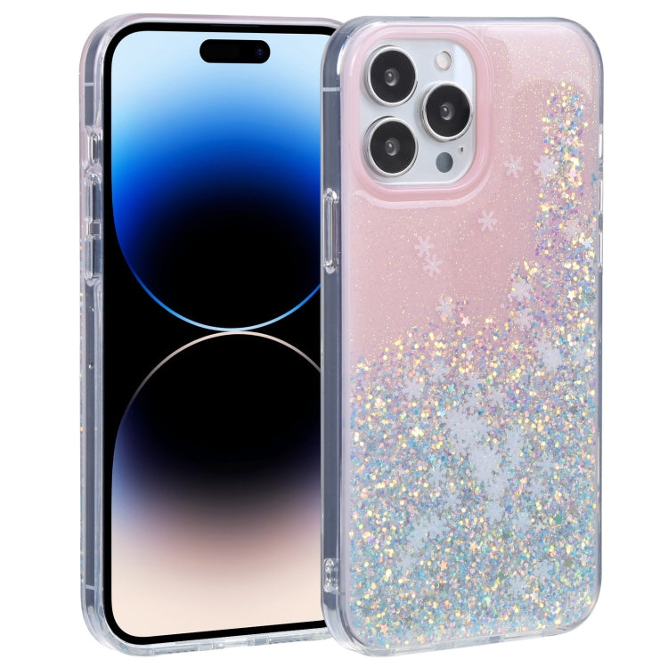 For iPhone 14 Pro DFANS DESIGN Snowflake Starlight Shining Phone Case