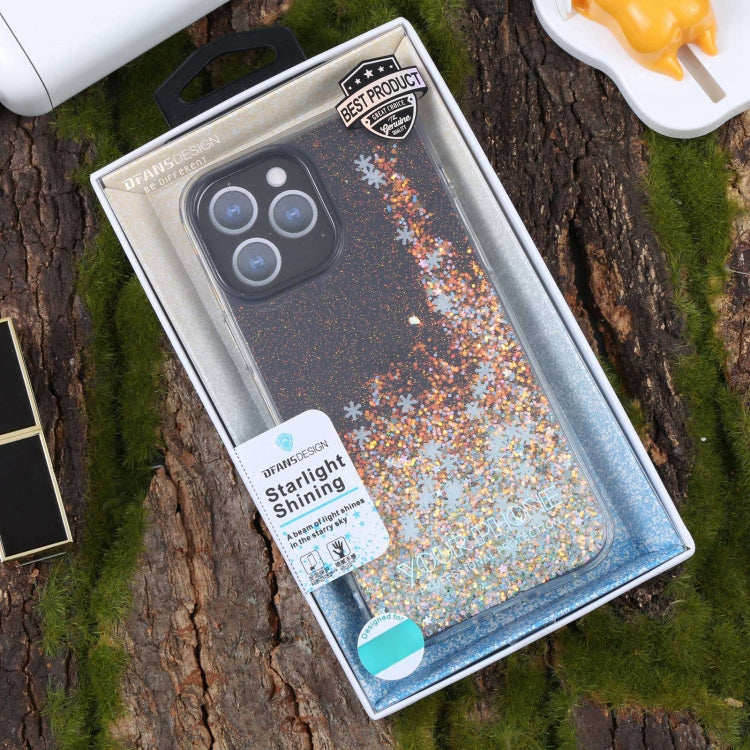 For iPhone 14 Pro DFANS DESIGN Snowflake Starlight Shining Phone Case