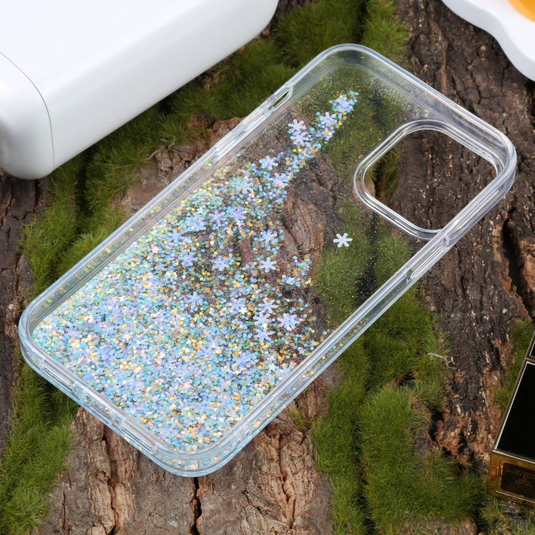 For iPhone 14 Pro DFANS DESIGN Snowflake Starlight Shining Phone Case
