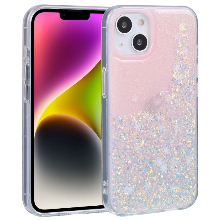 For iPhone 14 DFANS DESIGN Snowflake Starlight Shining Phone Case