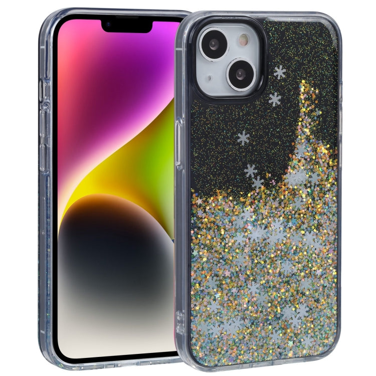 For iPhone 14 DFANS DESIGN Snowflake Starlight Shining Phone Case