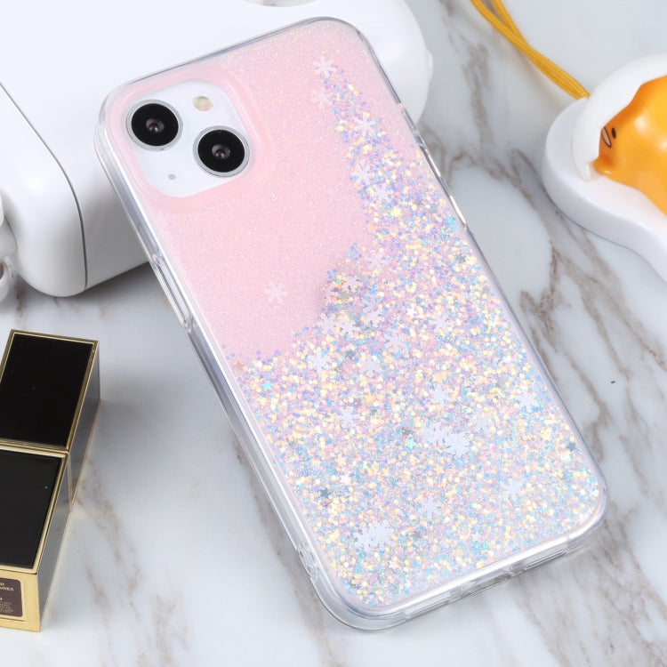 For iPhone 14 Plus DFANS DESIGN Snowflake Starlight Shining Phone Case