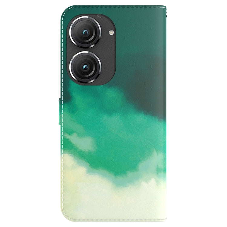 For Asus Zenfone 9 Watercolor Pattern Flip Leather Phone Case