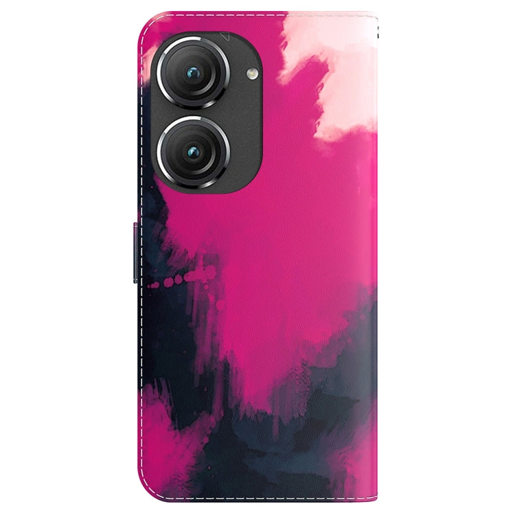For Asus Zenfone 9 Watercolor Pattern Flip Leather Phone Case