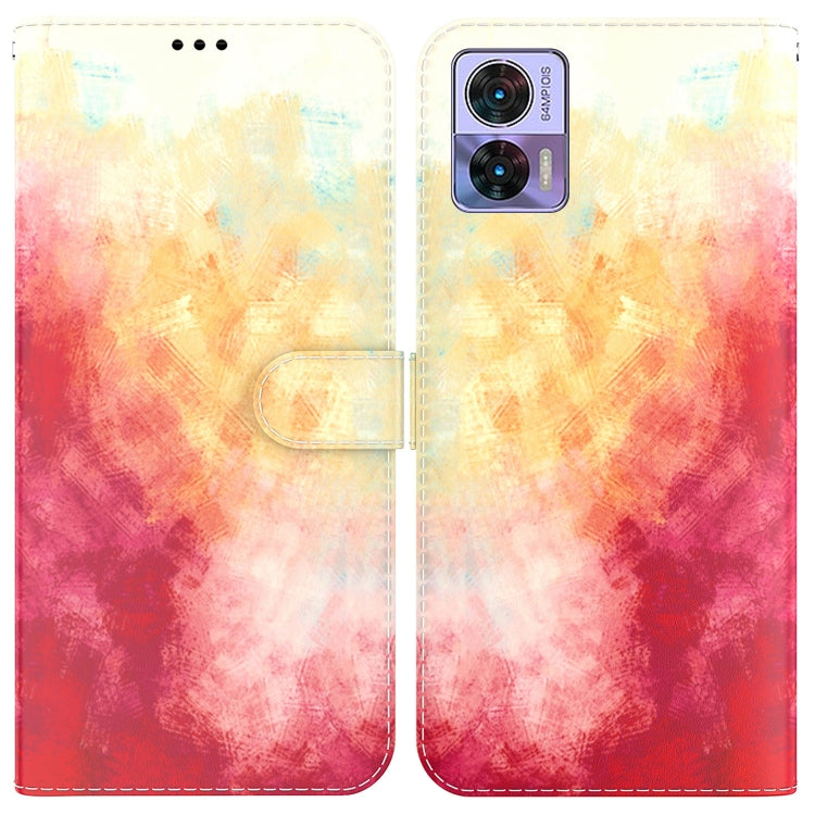 For Motorola Edge 30 Neo / Edge 30 Lite Watercolor Pattern Flip Leather Phone Case