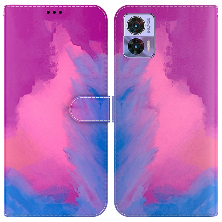 For Motorola Edge 30 Neo / Edge 30 Lite Watercolor Pattern Flip Leather Phone Case