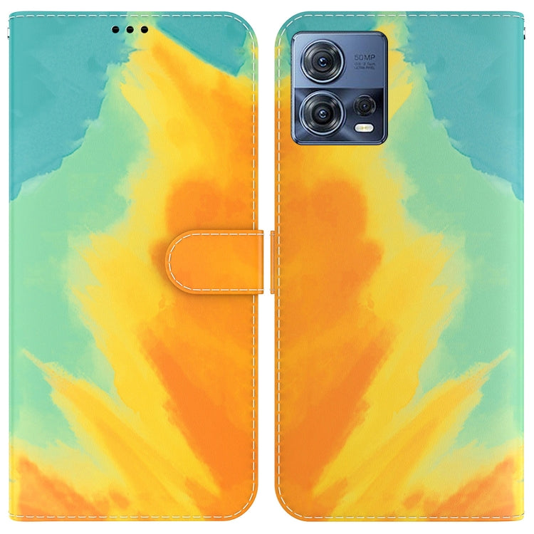 For Motorola Moto S30 Pro 5G / Edge 30 Fusion Watercolor Pattern Flip Leather Phone Case