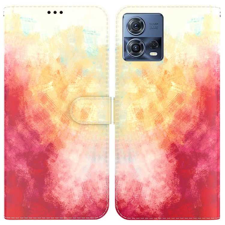 For Motorola Moto S30 Pro 5G / Edge 30 Fusion Watercolor Pattern Flip Leather Phone Case