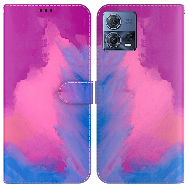 For Motorola Moto S30 Pro 5G / Edge 30 Fusion Watercolor Pattern Flip Leather Phone Case