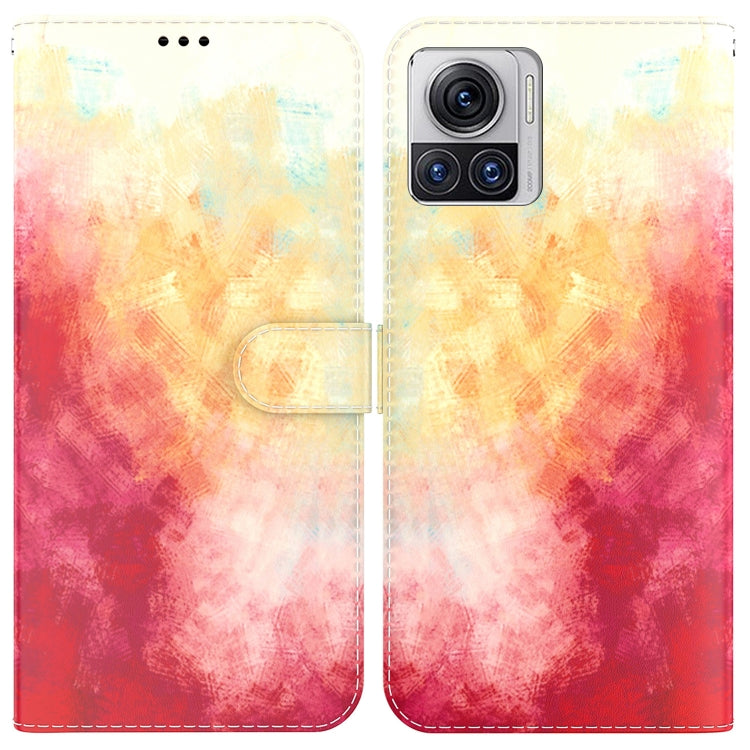 For Motorola Moto X30 Pro 5G / Edge 30 Ultra Watercolor Pattern Flip Leather Phone Case