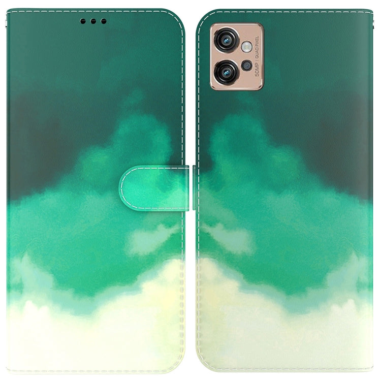 For Motorola Moto G32 Watercolor Pattern Flip Leather Phone Case