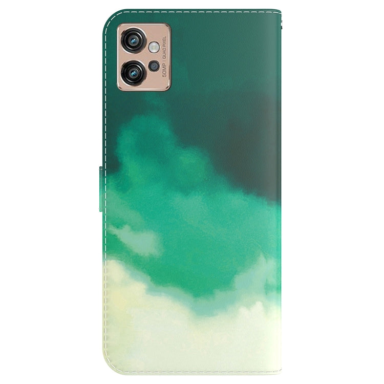 For Motorola Moto G32 Watercolor Pattern Flip Leather Phone Case