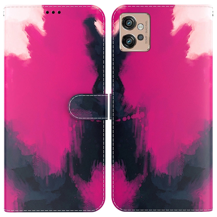 For Motorola Moto G32 Watercolor Pattern Flip Leather Phone Case