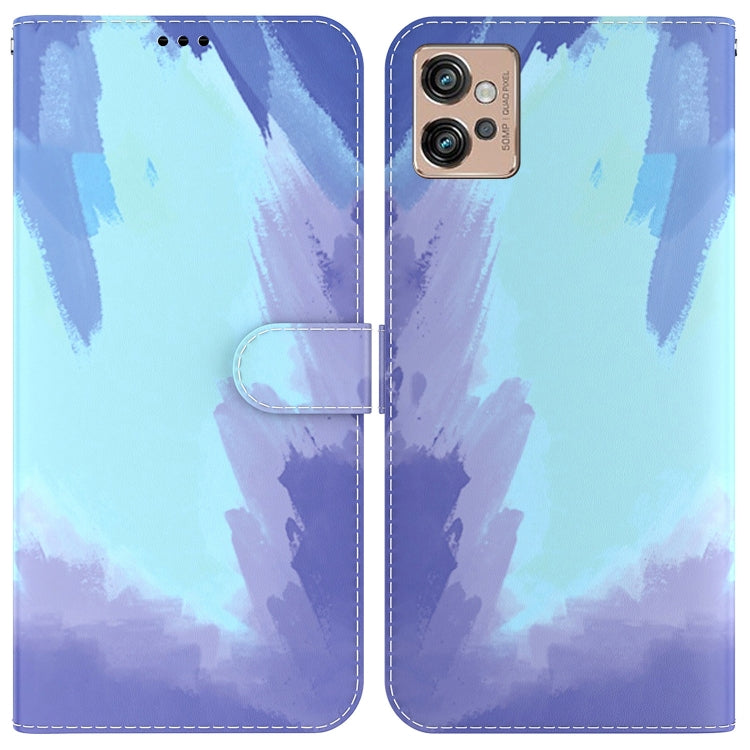 For Motorola Moto G32 Watercolor Pattern Flip Leather Phone Case