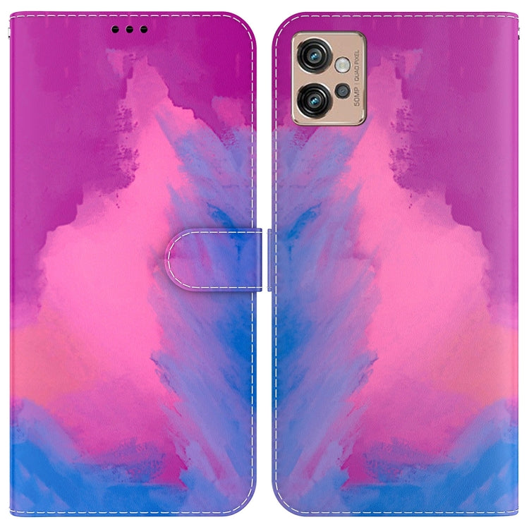 For Motorola Moto G32 Watercolor Pattern Flip Leather Phone Case