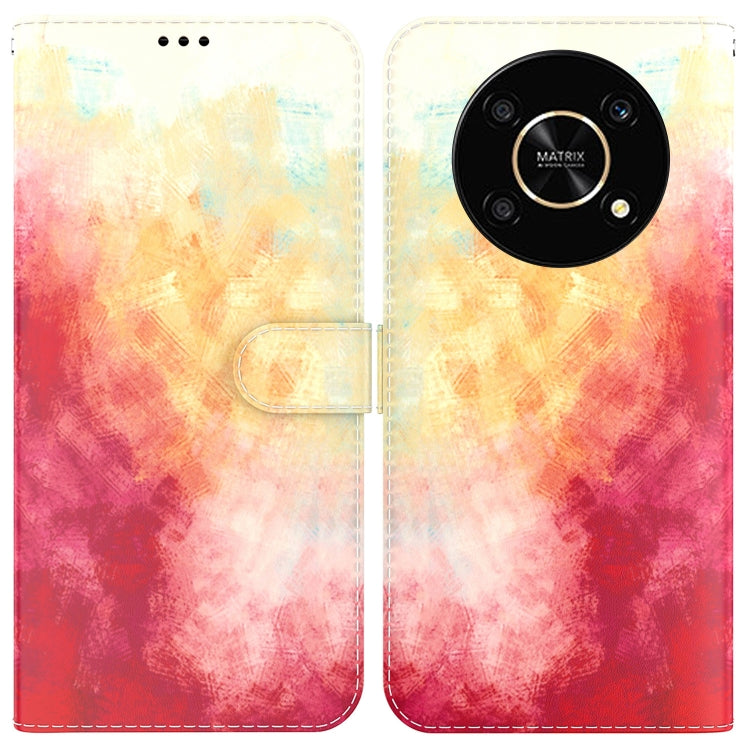 For Honor X9 / X9 5G Watercolor Pattern Flip Leather Phone Case