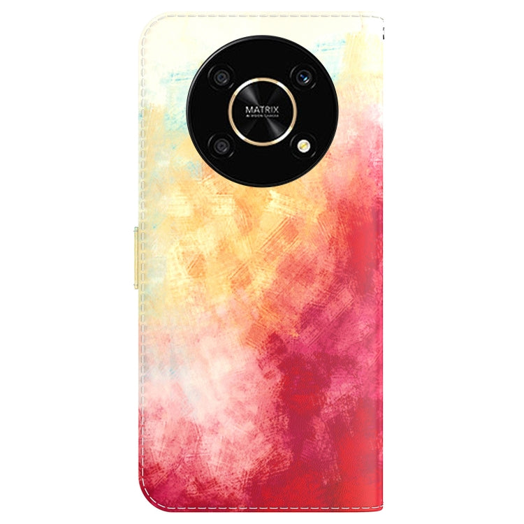For Honor X9 / X9 5G Watercolor Pattern Flip Leather Phone Case
