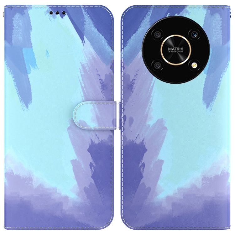 For Honor X9 / X9 5G Watercolor Pattern Flip Leather Phone Case