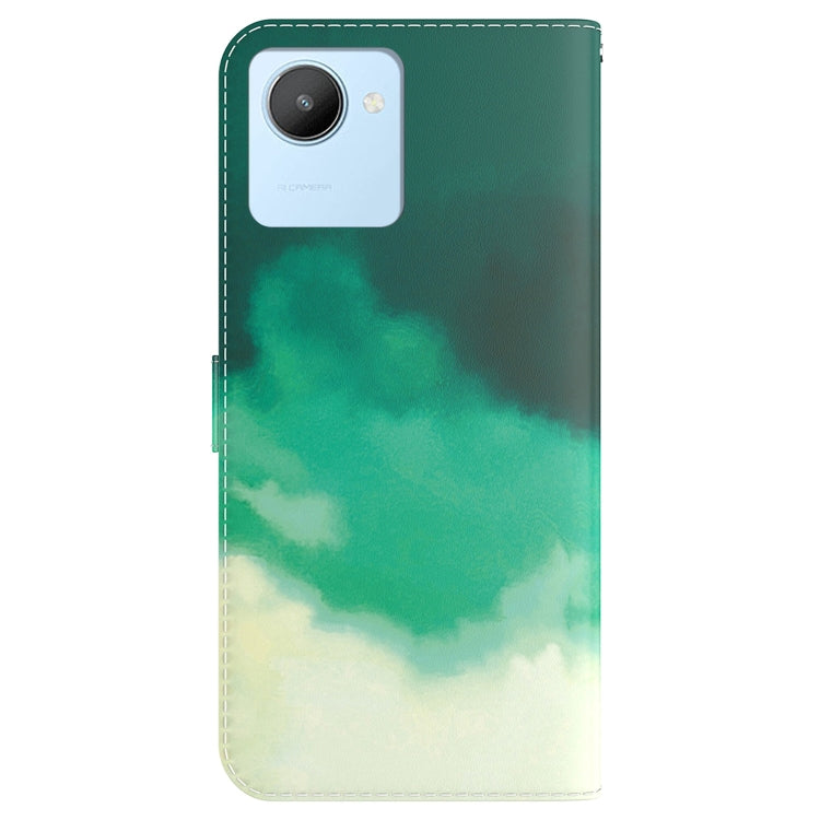 For Realme C30 Watercolor Pattern Flip Leather Phone Case