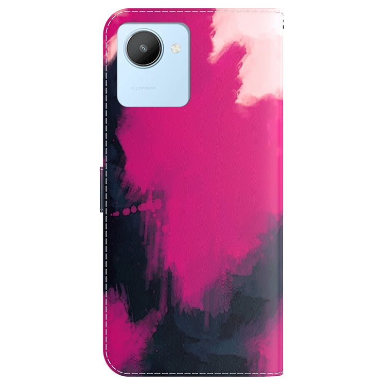 For Realme C30 Watercolor Pattern Flip Leather Phone Case