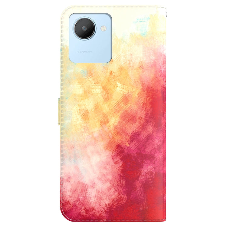 For Realme C30 Watercolor Pattern Flip Leather Phone Case