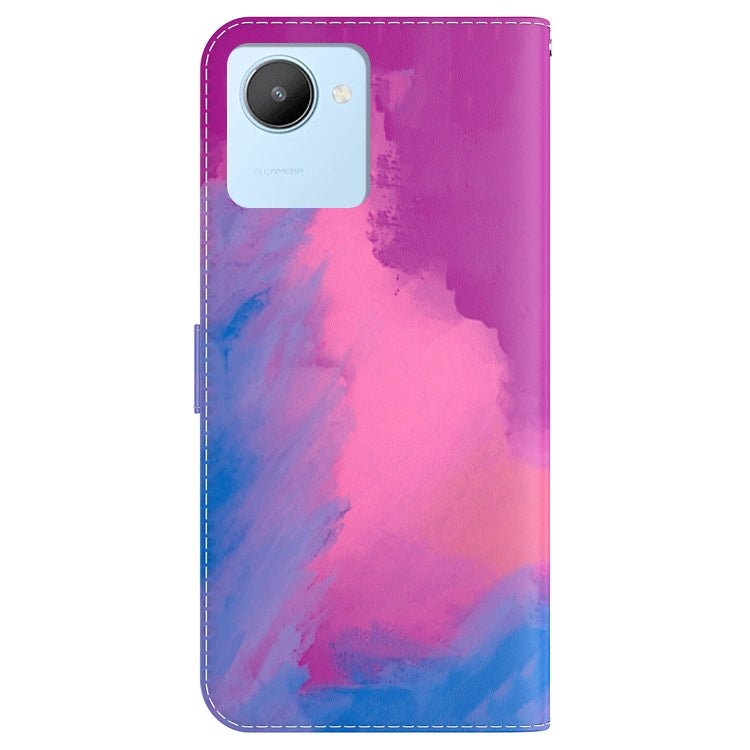 For Realme C30 Watercolor Pattern Flip Leather Phone Case