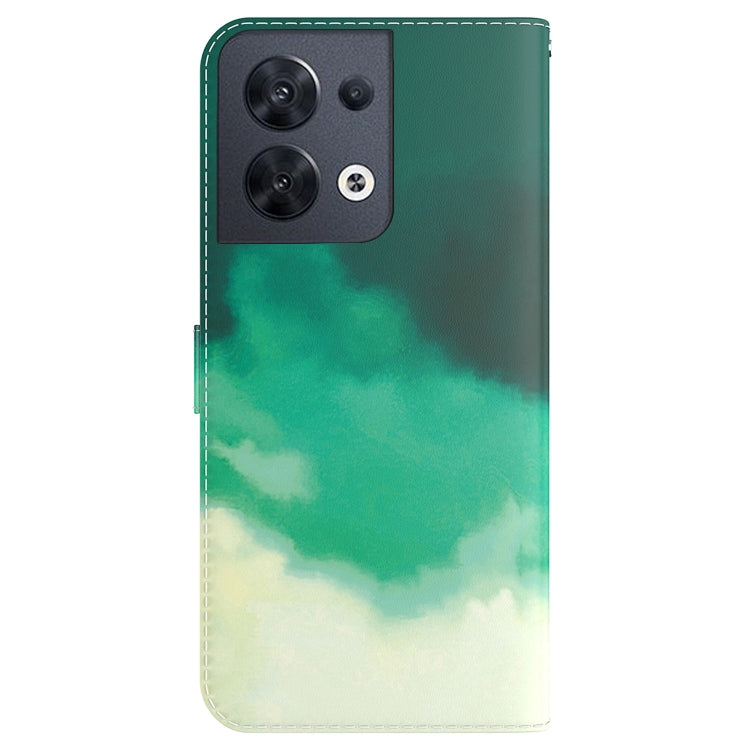 For OPPO Reno8 Watercolor Pattern Flip Leather Phone Case