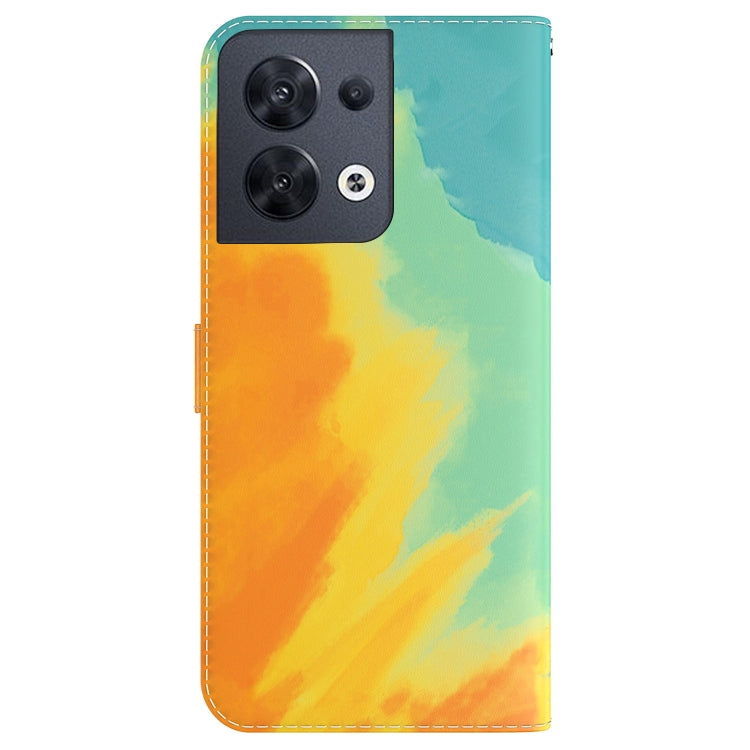 For OPPO Reno8 Watercolor Pattern Flip Leather Phone Case