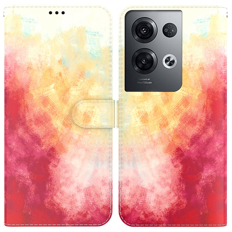For OPPO Reno8 Pro Watercolor Pattern Flip Leather Phone Case