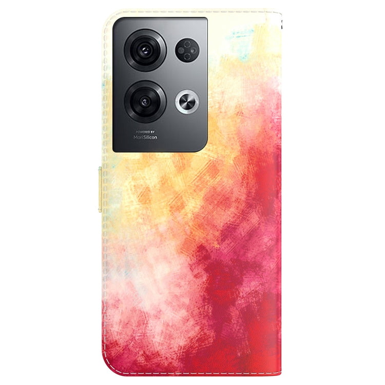 For OPPO Reno8 Pro Watercolor Pattern Flip Leather Phone Case